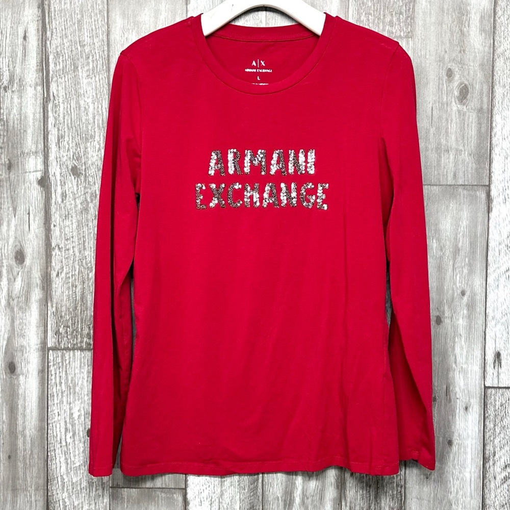 Armani Exchange Long Sleeve Sequin Tee [555]